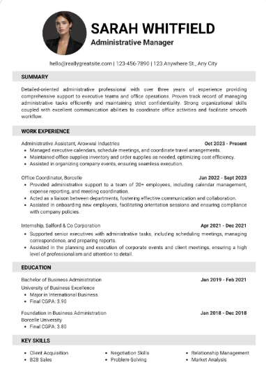 Professional CV Sample 58